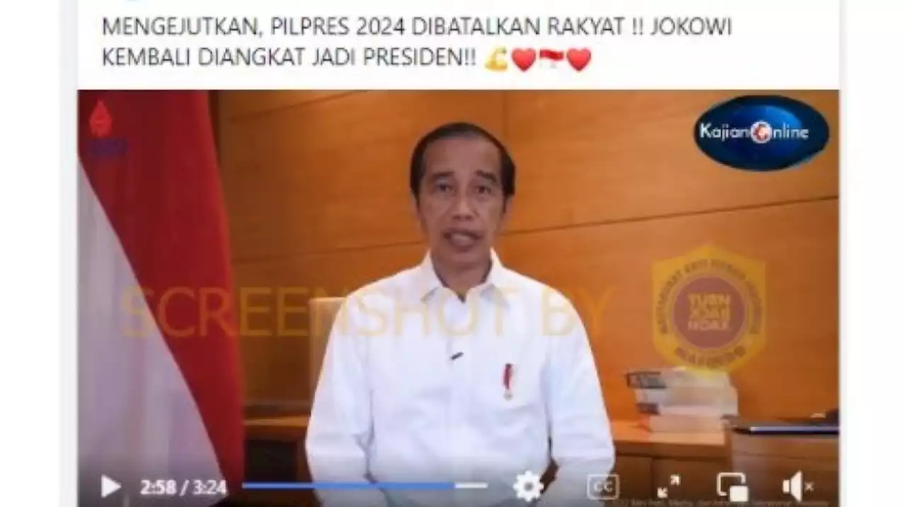 CEK FAKTA: Jokowi Akan Kembali Diangkat Jadi Presiden karena Pilpres 2024 Dibatalkan, Benarkah?