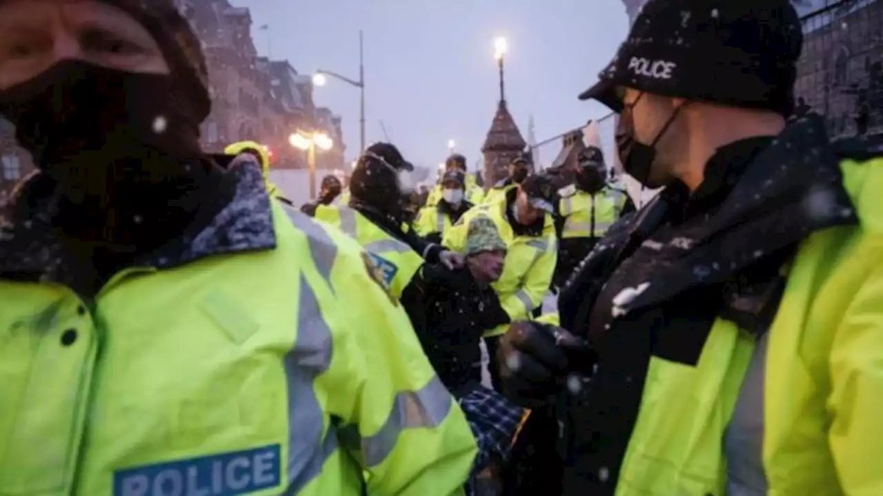 Tempers flare in Canadian anti-vax mandate protest as police warn of ‘imminent’ action