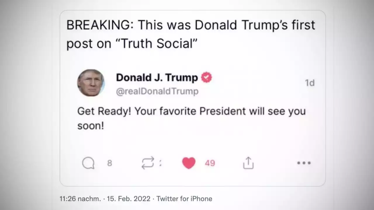 Donald Trump lässt von Donald Trump Social-Truth-Tweet-Klon tweeten