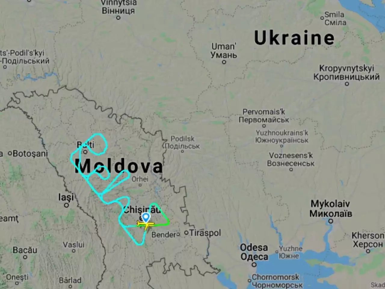 A passenger plane wrote the word 'RELAX' with its flight path over the Ukraine border while fears of armed conflict mount