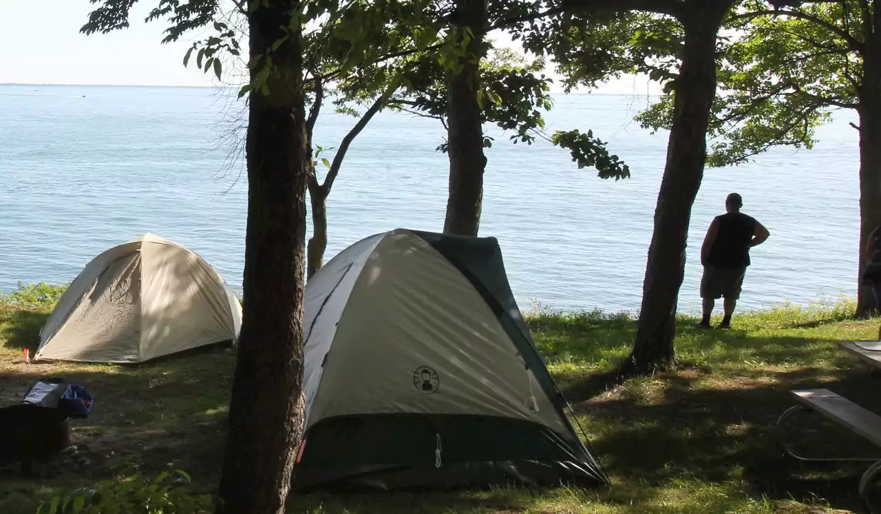 Eskimo camping at Lake Erie: Greg Evans