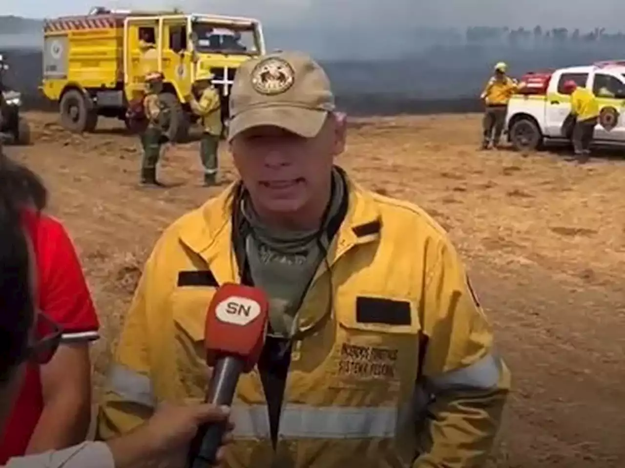 Incendios: Sergio Berni viajó en helicóptero hasta Corrientes y se filmó en una zona afectada