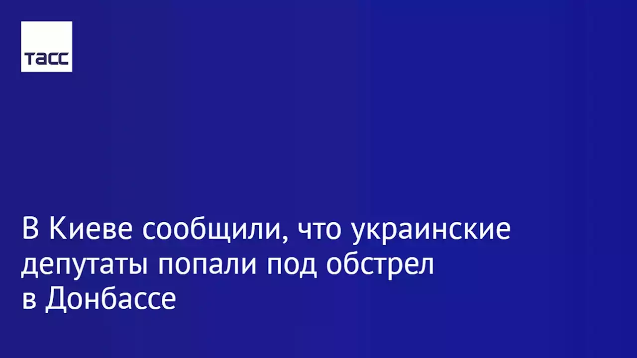 В Киеве сообщили, что украинские депутаты попали под обстрел в Донбассе