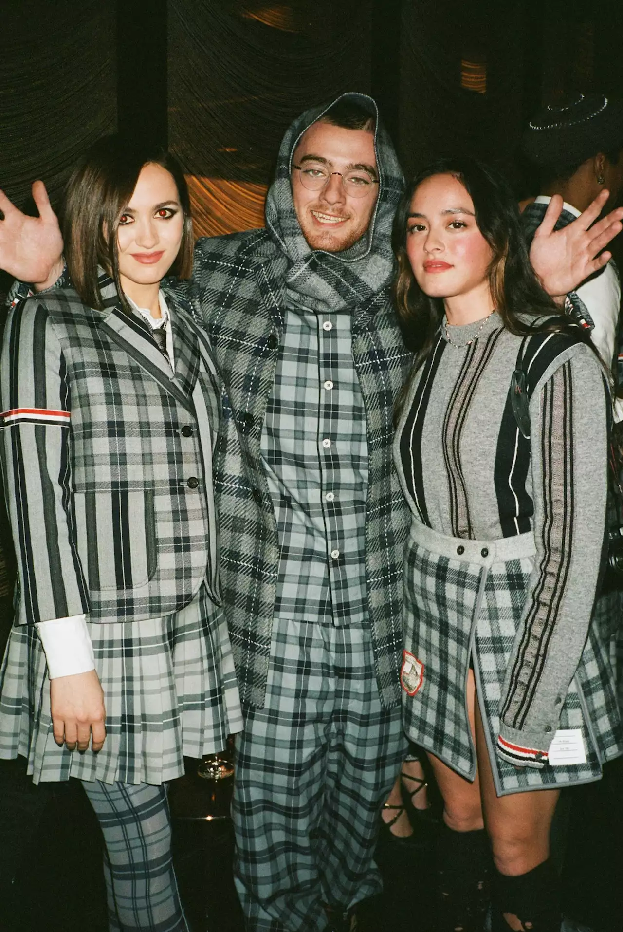 Angus Cloud and Maude Apatow Twin in Tartan for Thom Browne