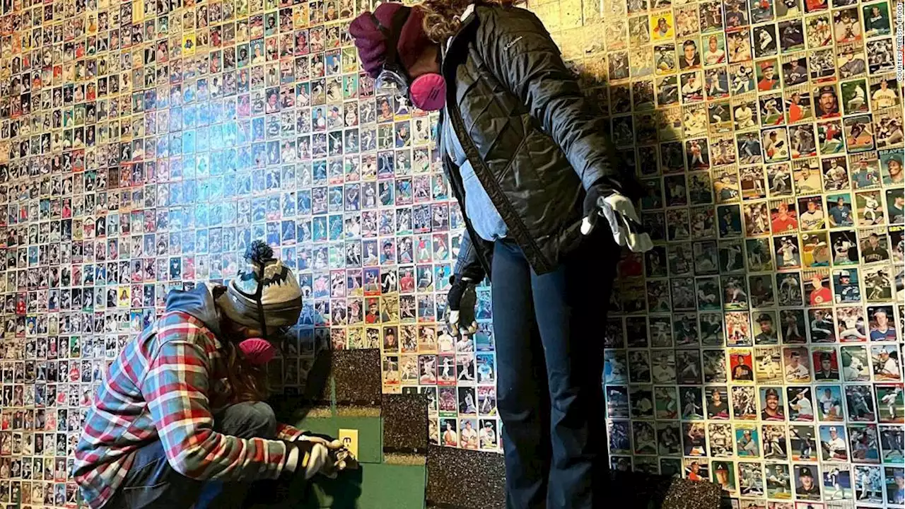 Around 1,600 vintage baseball cards were found behind a wall covering during a home renovation