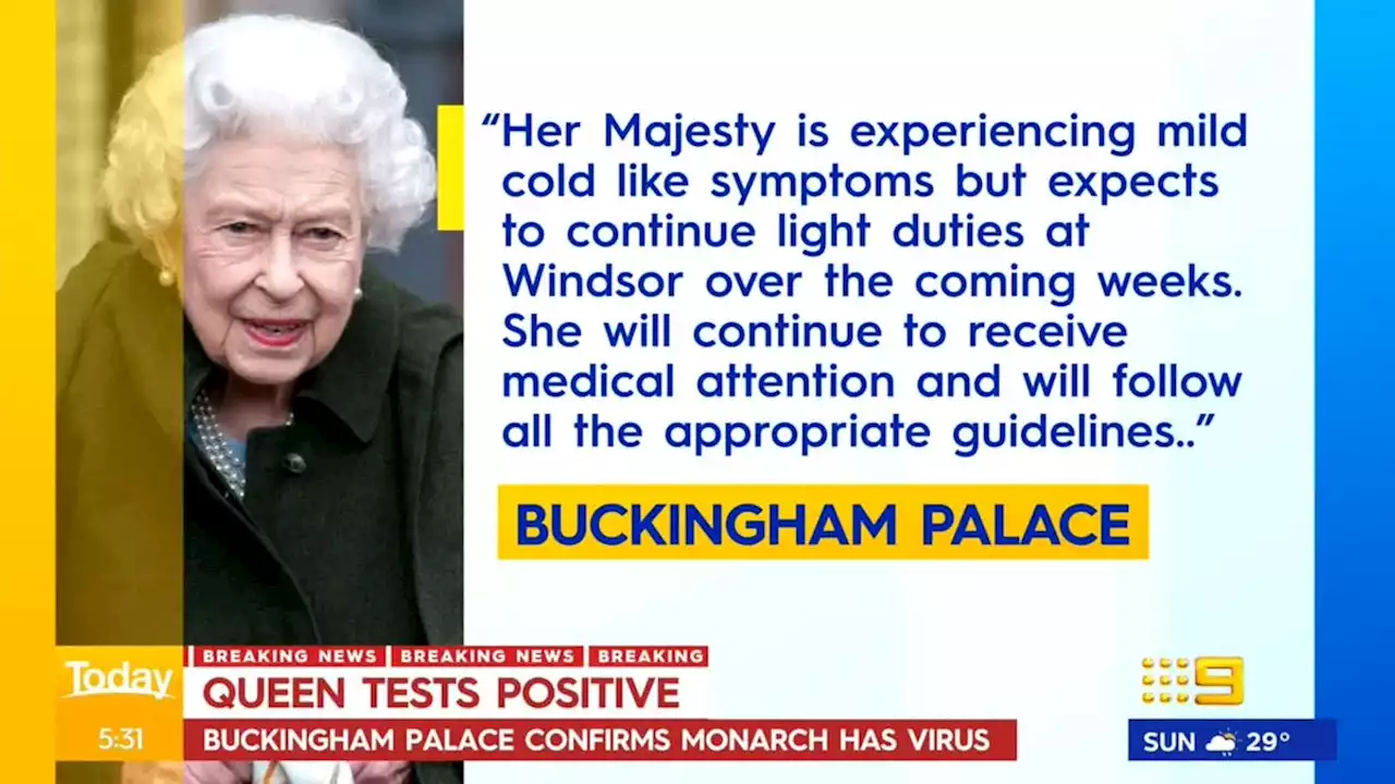 Queen Elizabeth tests positive for COVID-19, Buckingham Palace confirms