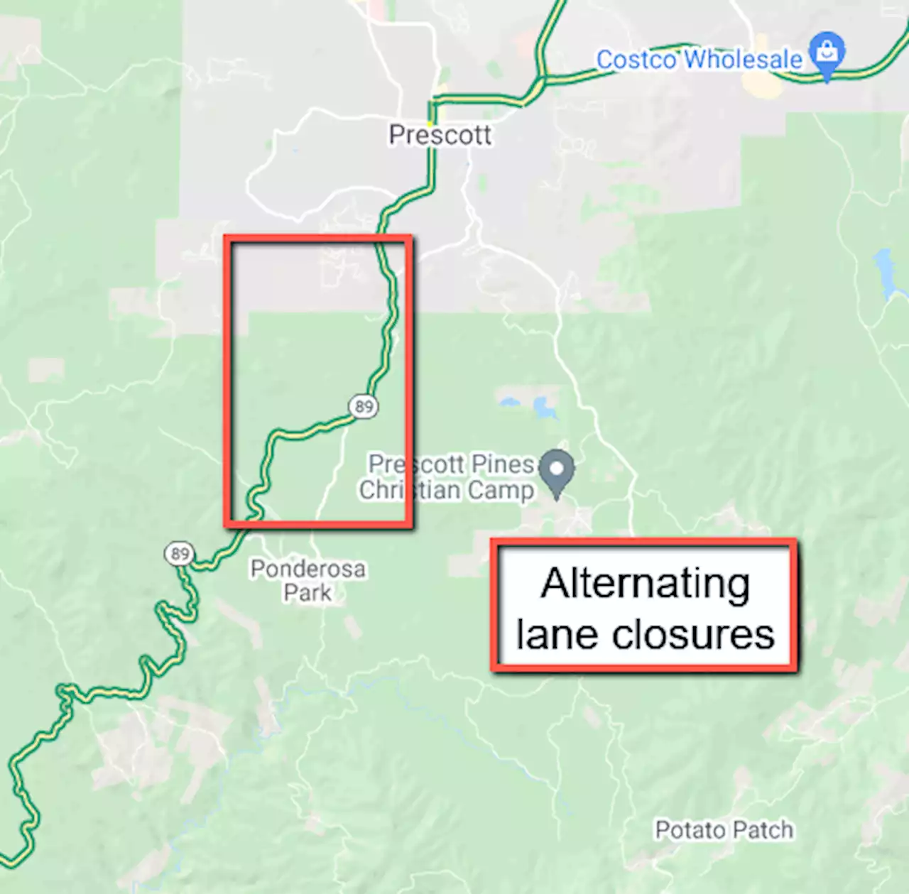 Plan for daytime lane closures on State Route 89 south of Prescott Feb. 24