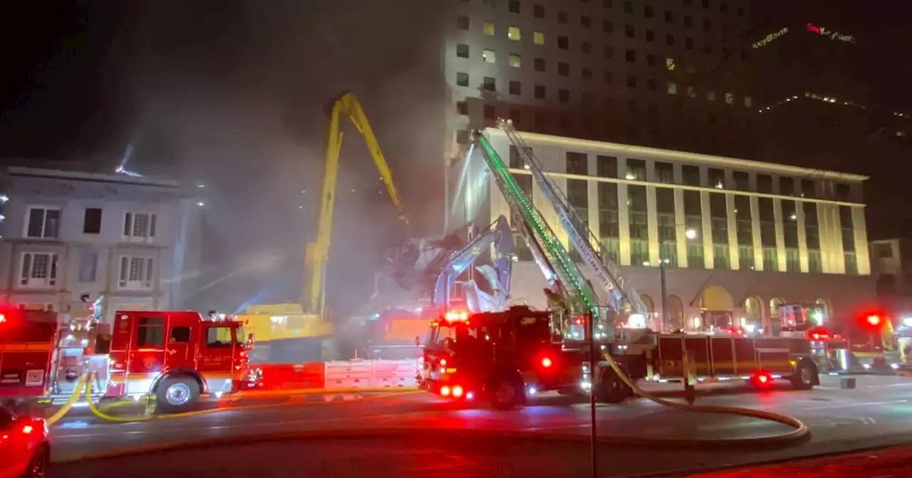 Smoke lingering after vacant building fire in downtown Salt Lake City