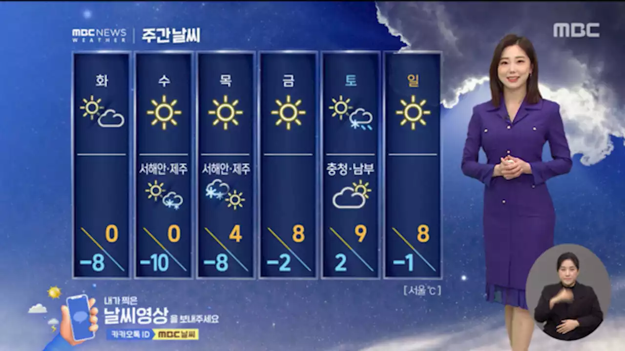 [날씨] 수도권 출근길 눈 1cm 안팎‥대기 건조 극심