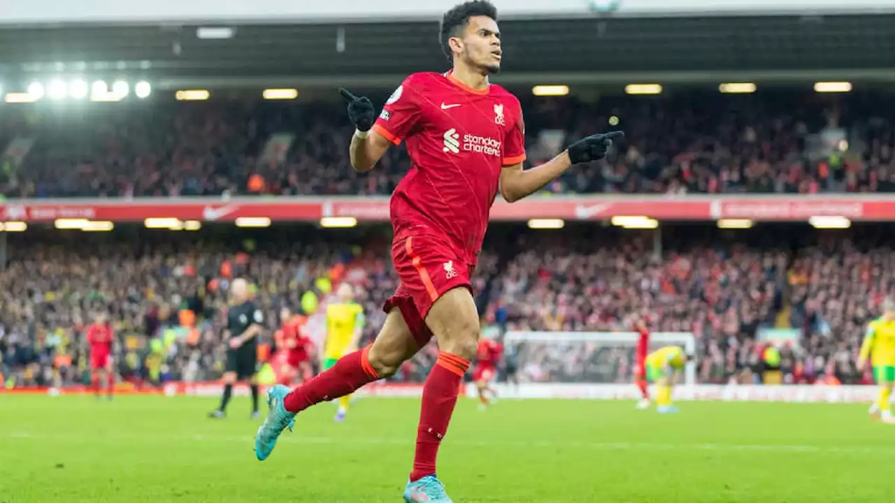 Luis Díaz y el mensaje en inglés tras anotar su primer gol con el Liverpool