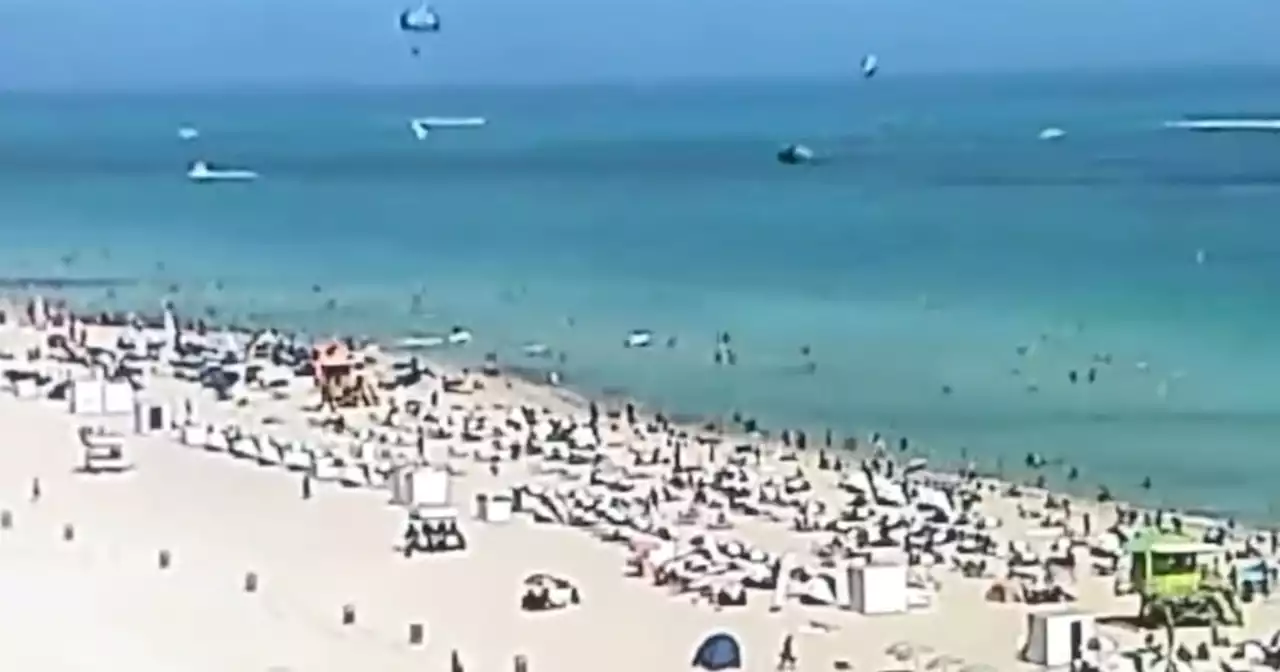 Video shows helicopter crash into the ocean just feet from Miami Beach shore