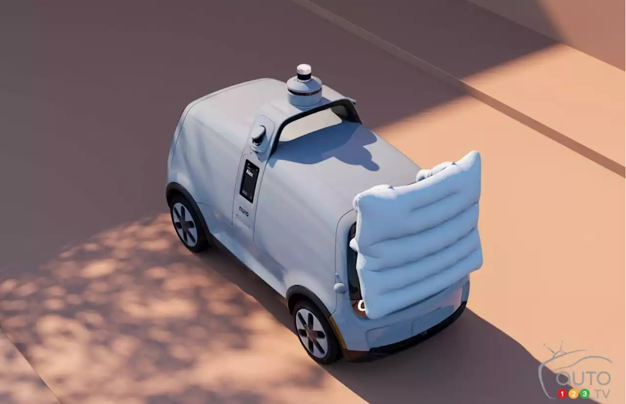 Nuro’s autonomous delivery vehicle gets big external airbag | Car News | Auto123