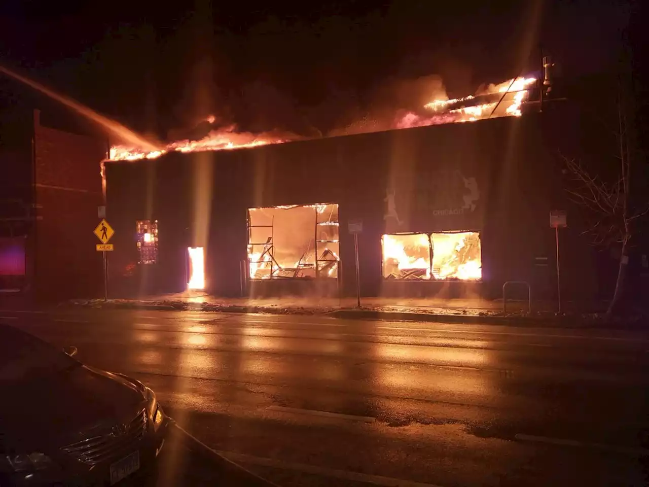 Apartment Building Fire Spreads To Twisted Hippo Brewery, Causing Partial Collapse In Albany Park; 5 People Displaced