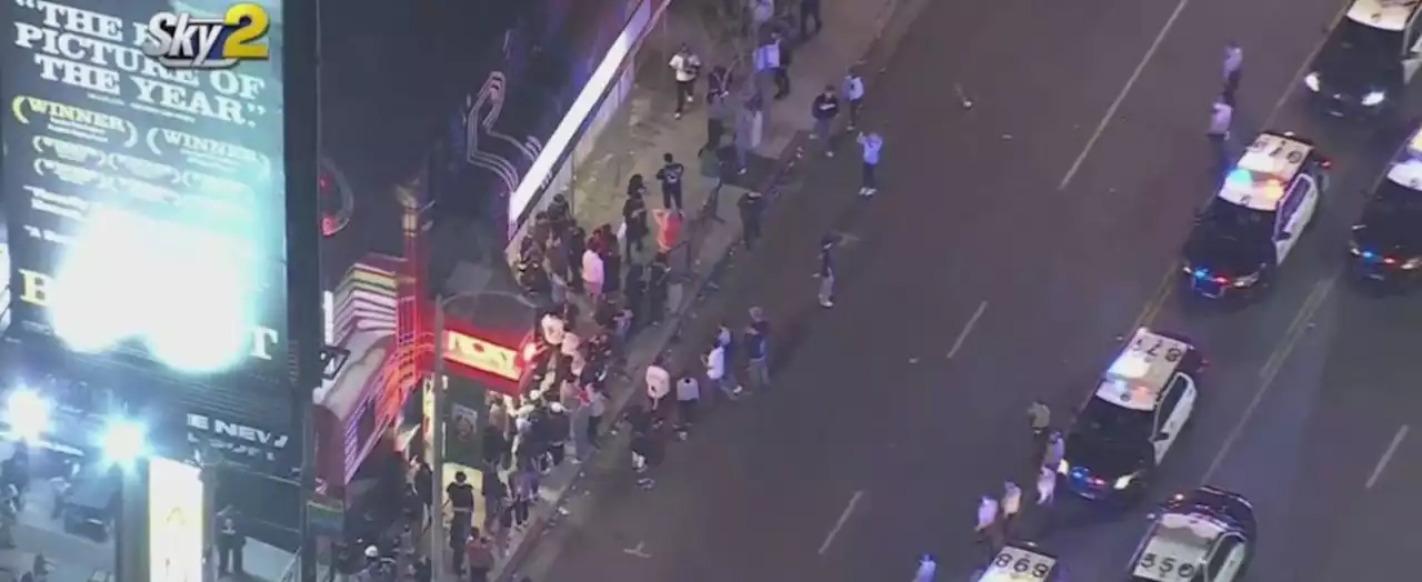 Large Crowd Shuts Down Sunset Blvd. Outside The Roxy In WeHo