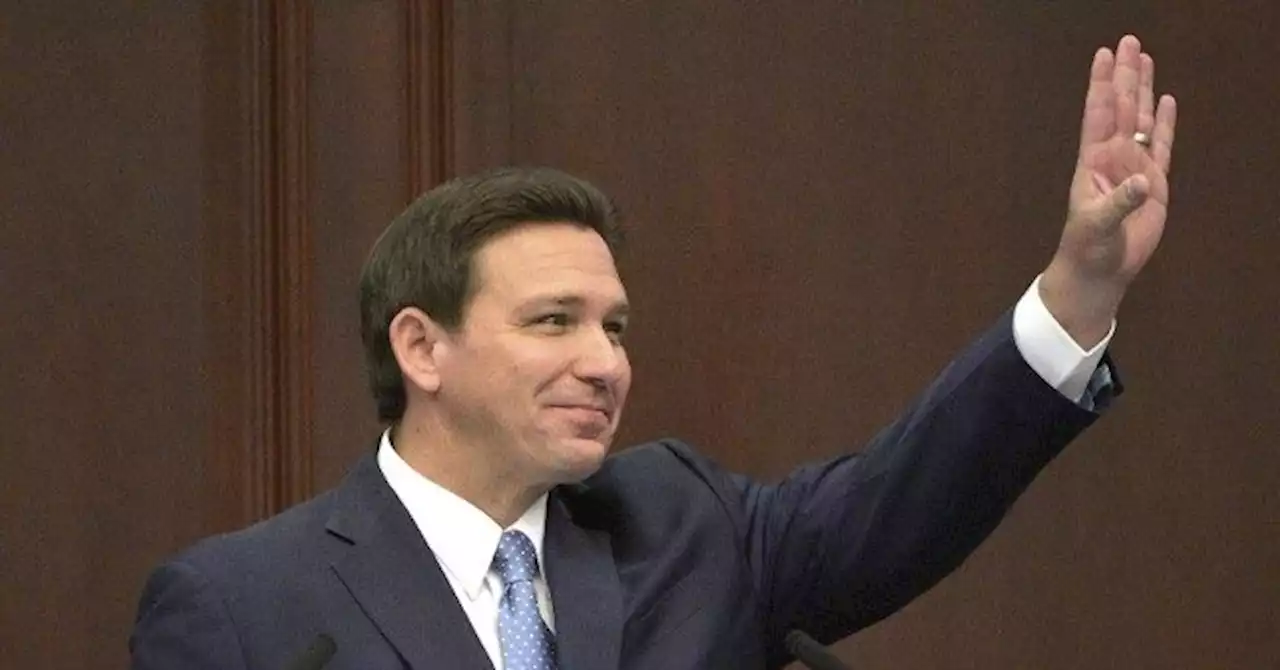 Crowd Shouts 'Four More Years' At DeSantis Presser