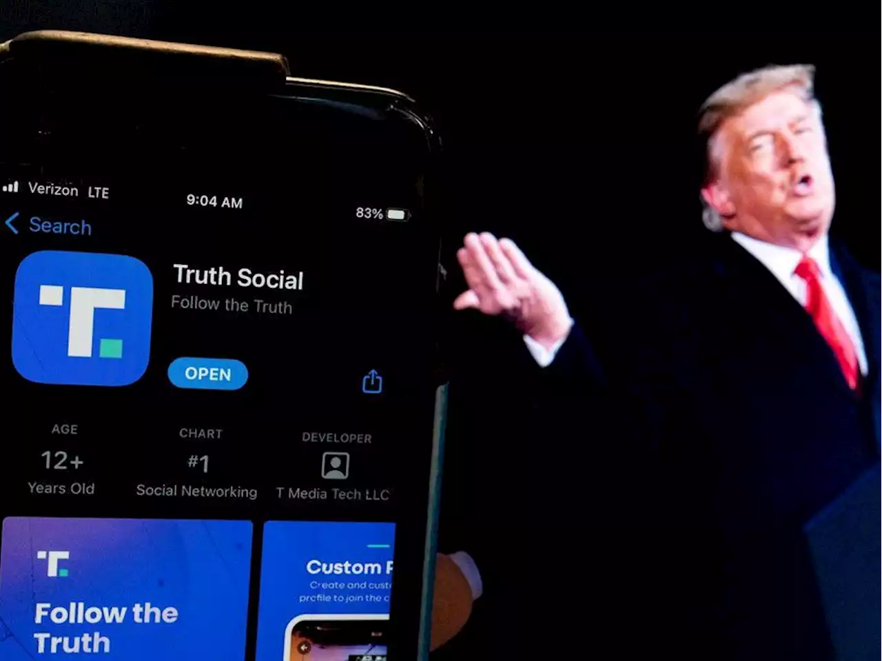 Trump's Truth Social debuts and tops downloads on Apple App store