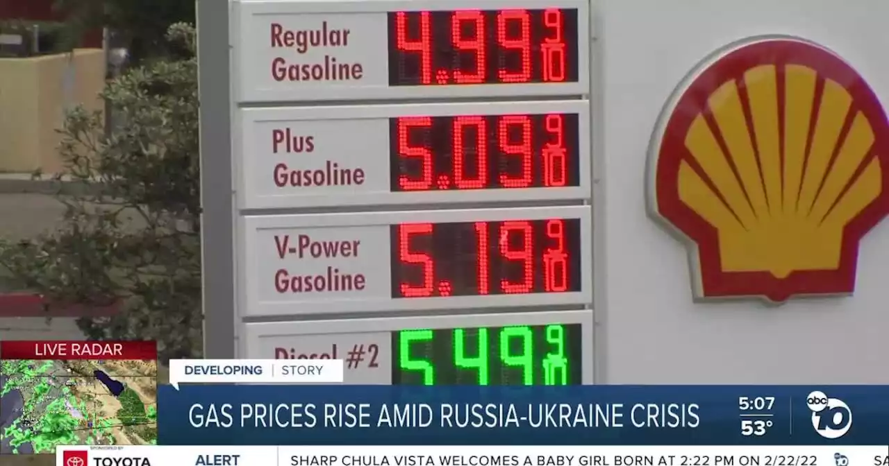 Gas prices continue to rise in California amid tensions between Ukraine and Russia