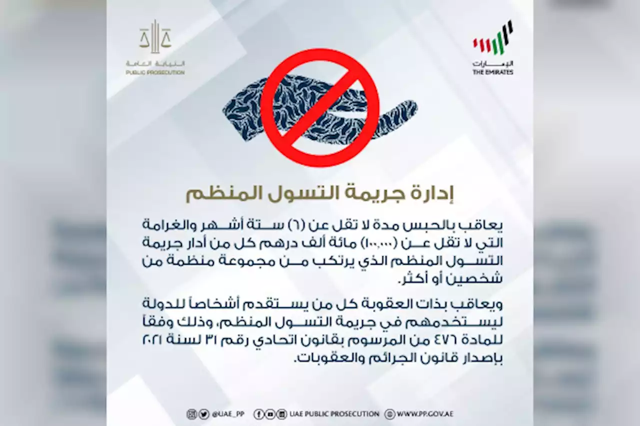 النيابة العامة للدولة: الحبس والغرامة عقوبة إدارة جريمة التسول المنظم