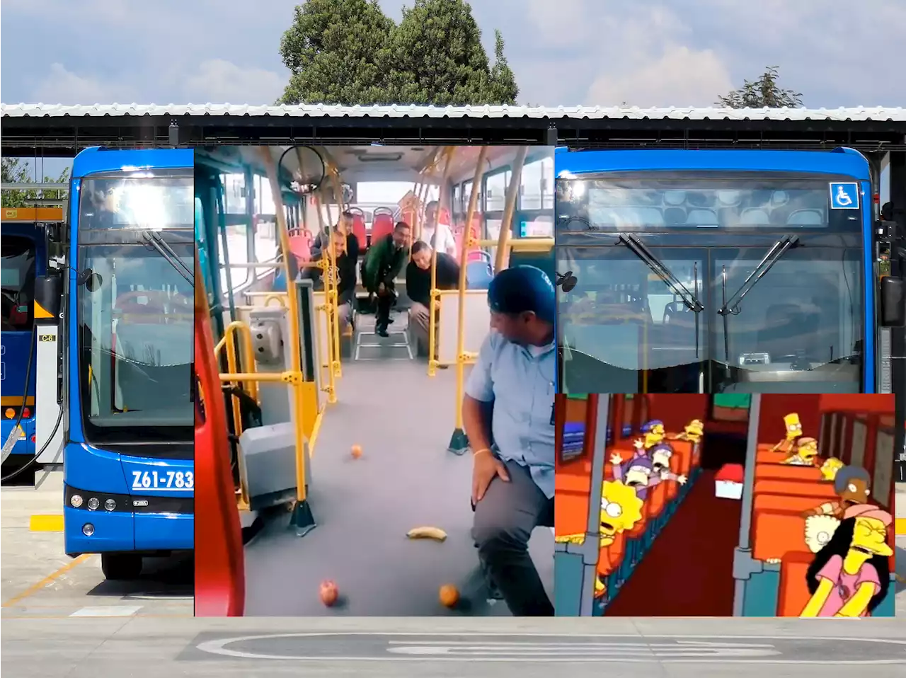 Video: Conductores del SITP recrearon las “carreristas de frutas” de Los Simpson