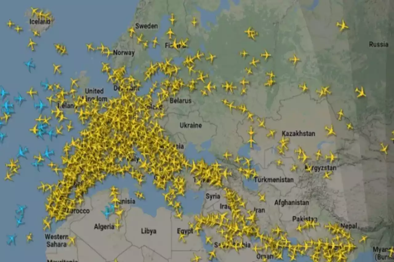 El mapa que muestra como Ucrania es una “isla desierta” rodeada de aviones