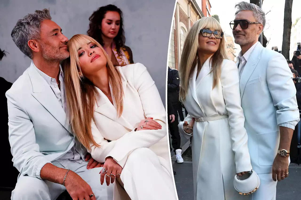 Taika Waititi and Rita Ora get cozy in the front row at Fendi show