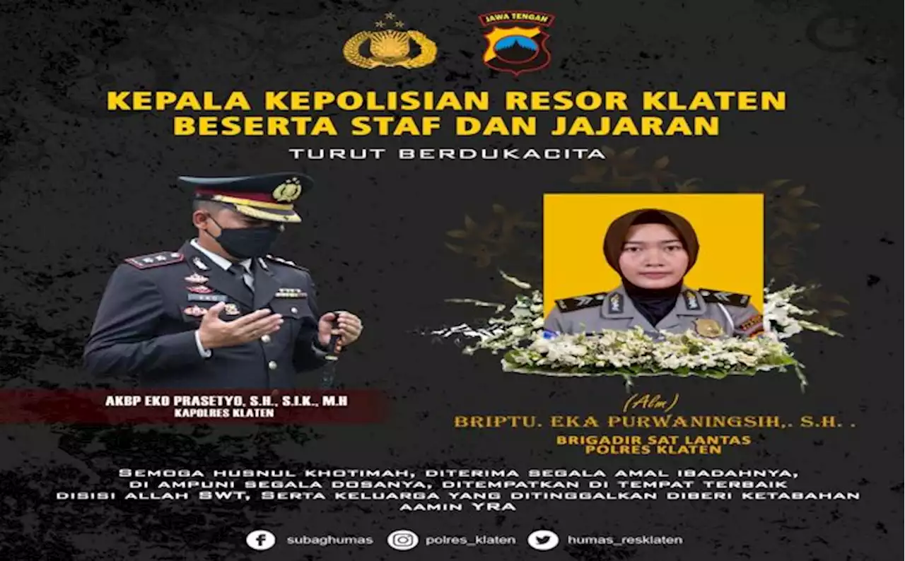 Innalillahi, Polwan Polres Klaten Meninggal karena Sakit