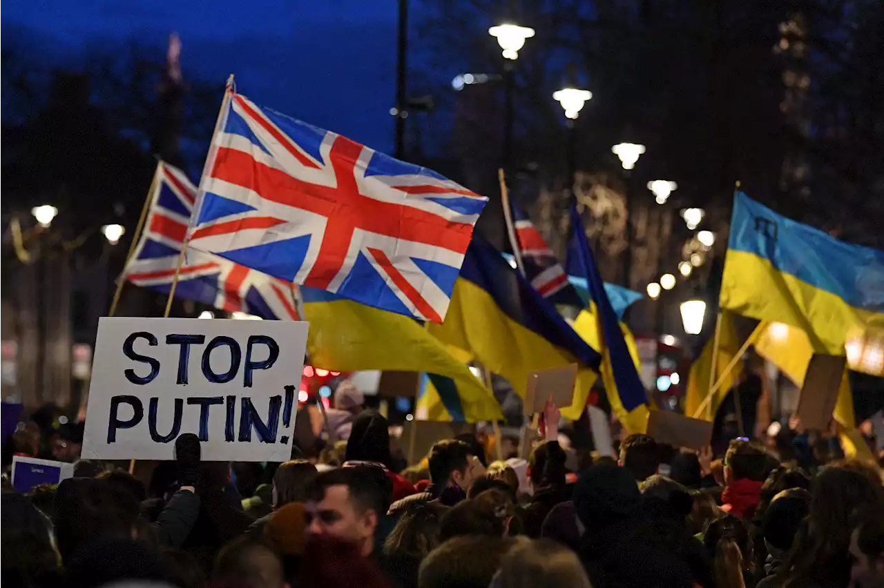 Ukraine flags fly in Europe against Putin's 'surreal war'