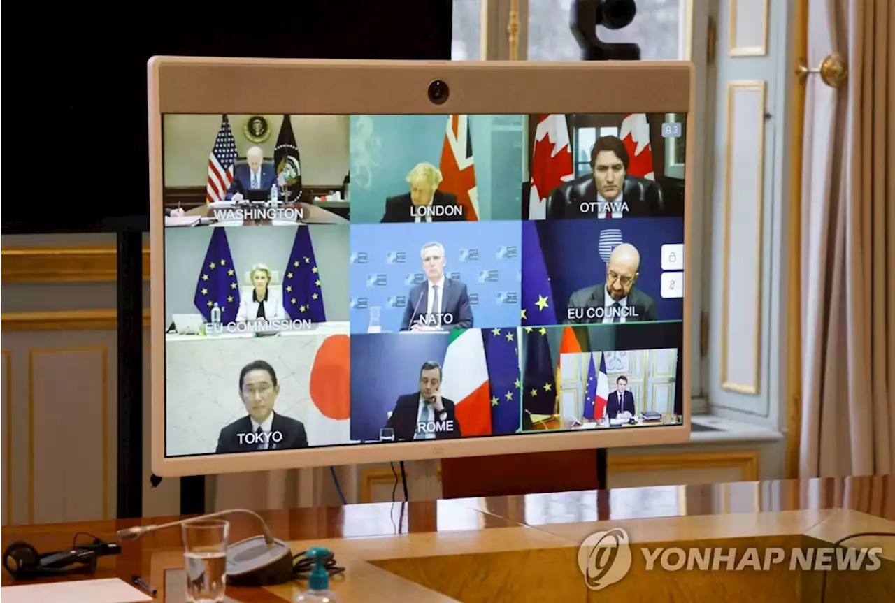 [우크라 침공] G7 '러시아, 국제질서에 심각한 위협…혹독한 제재 내놓을 것' | 연합뉴스