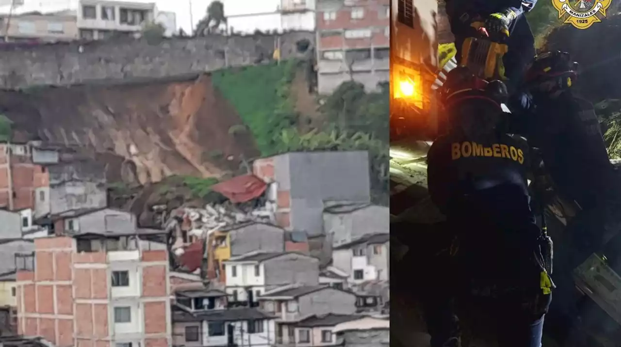 Cuatro desaparecidos, entre ellos una niña, en derrumbe en barrio de Manizales