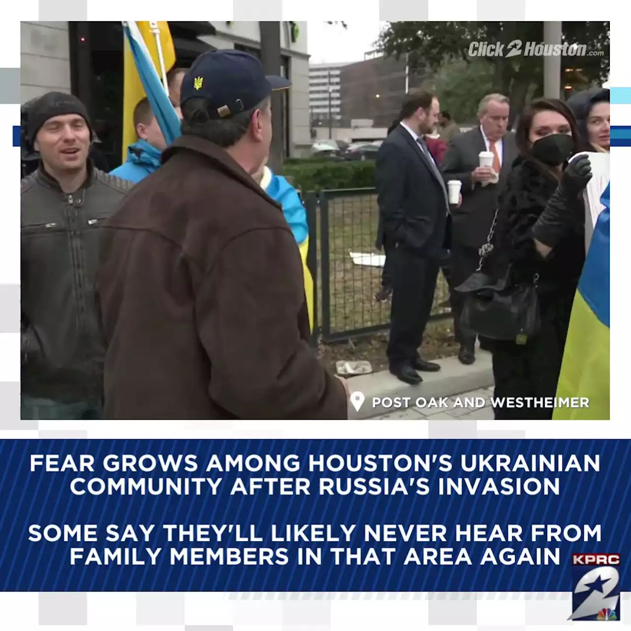 Houston’s Ukrainian community protests Russia’s invasion