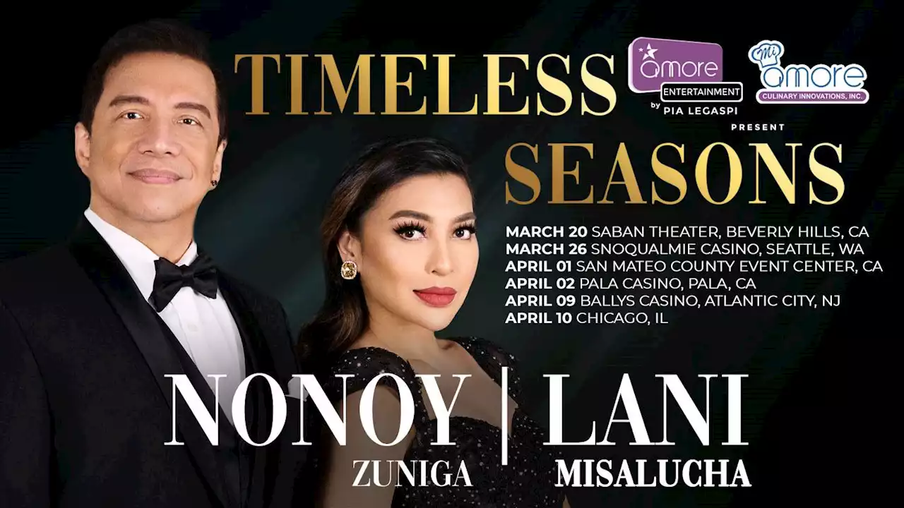 Lani Misalucha, Nonoy Zuniga to headline 'Timeless Seasons' concerts in US