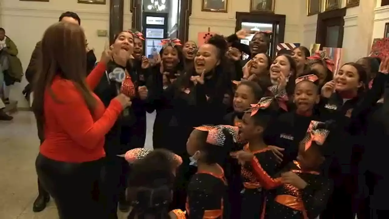 Pep rally in NJ for cheerleading team headed to Disney World for international competition