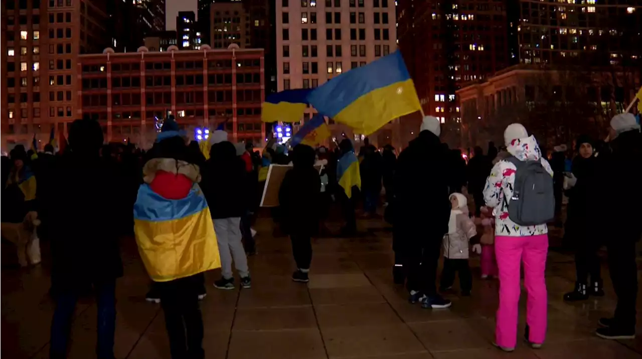 'U.S.A. Supports Ukraine:' Protesters Gather Downtown In Support Of Ukraine, Against Russian Invasion