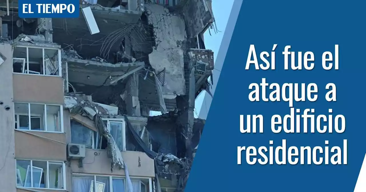 Videos del momento en que misil ruso impacta edificio residencial en Kiev