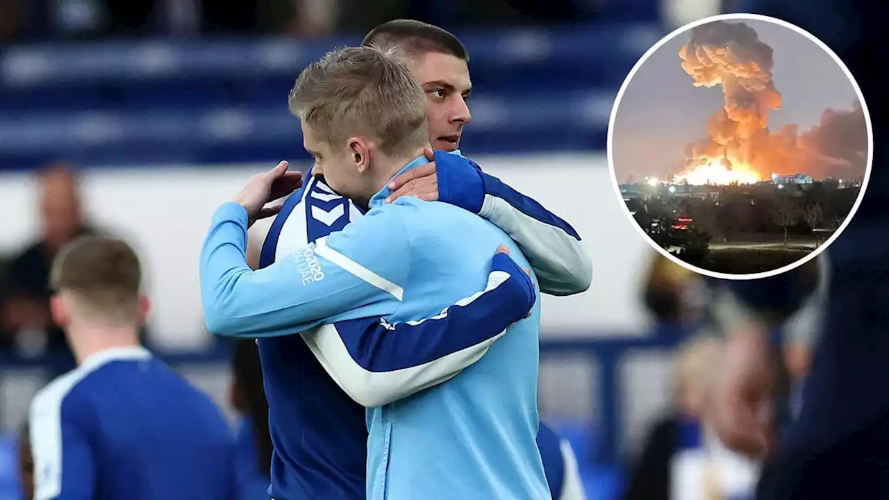 Ukraine duo share emotional pre-match embrace ahead of Everton vs Man City