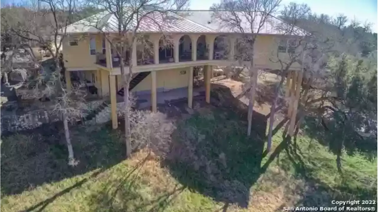 This hillside mansion in New Braunfels comes with a wine cellar built into a stone bluff