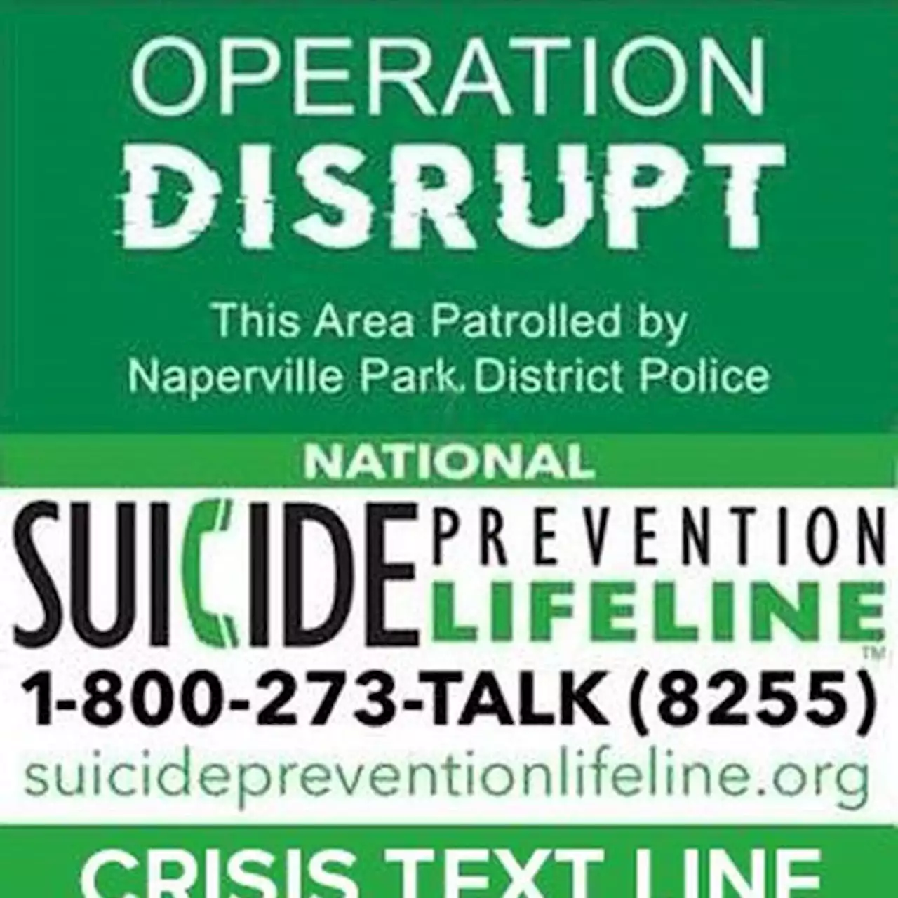 Operation Disrupt will add suicide prevention signage, patrolling to Naperville area parks, trails