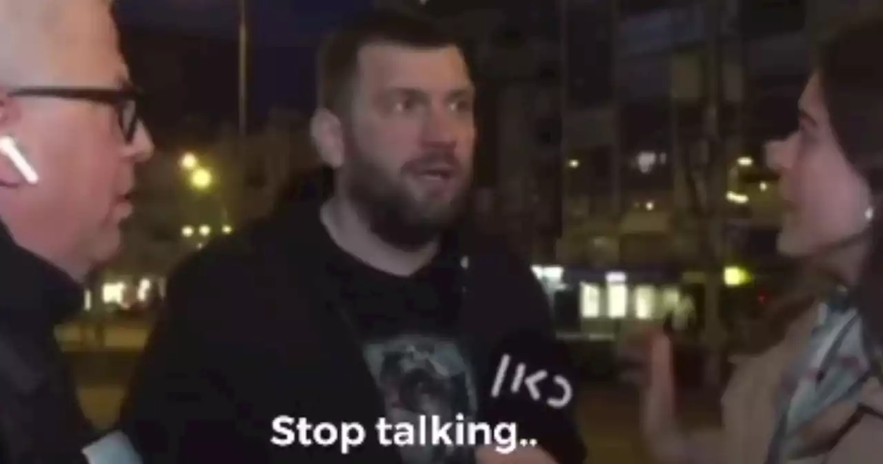 Ukrainian interrupts live TV broadcast and vows to 'f*** Russians up'