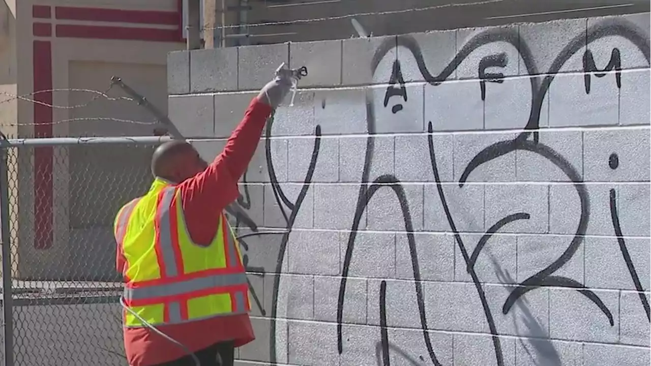 Graffiti Busters in Phoenix work to clean up graffiti across the city