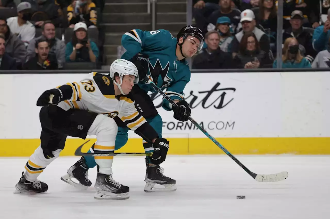 Sharks fall to Boston Bruins, lose another defenseman to injury