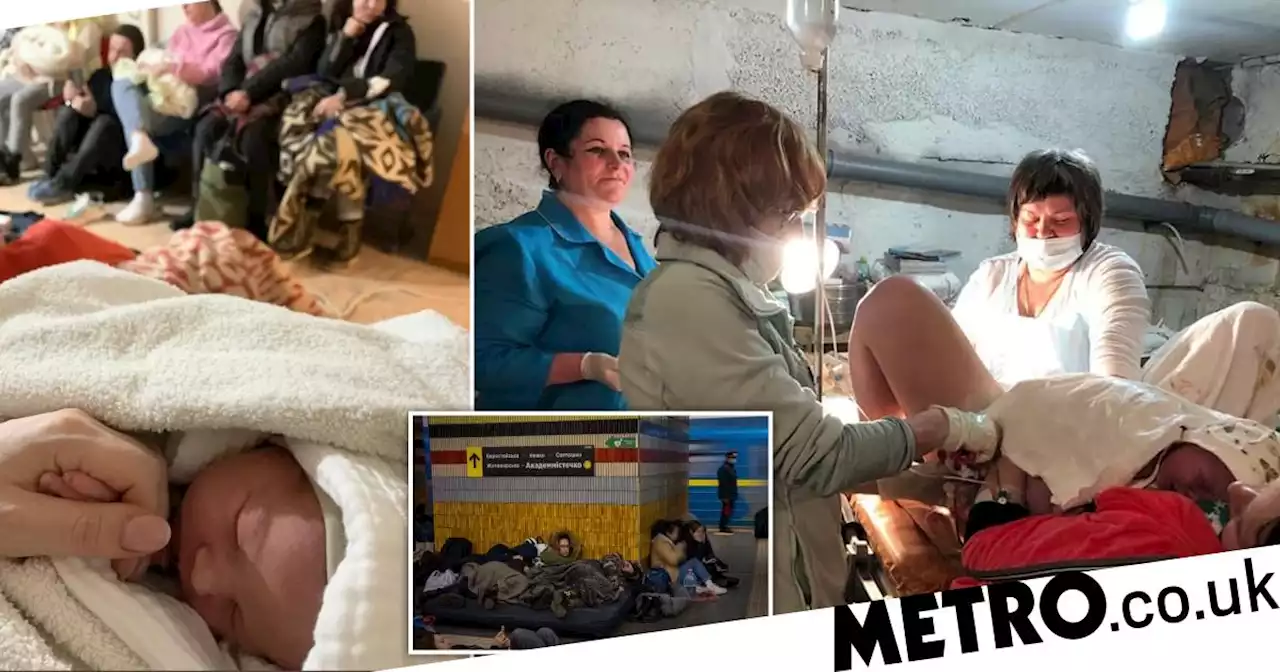 Mum gives birth while sheltering from bombs in underground station in Ukraine