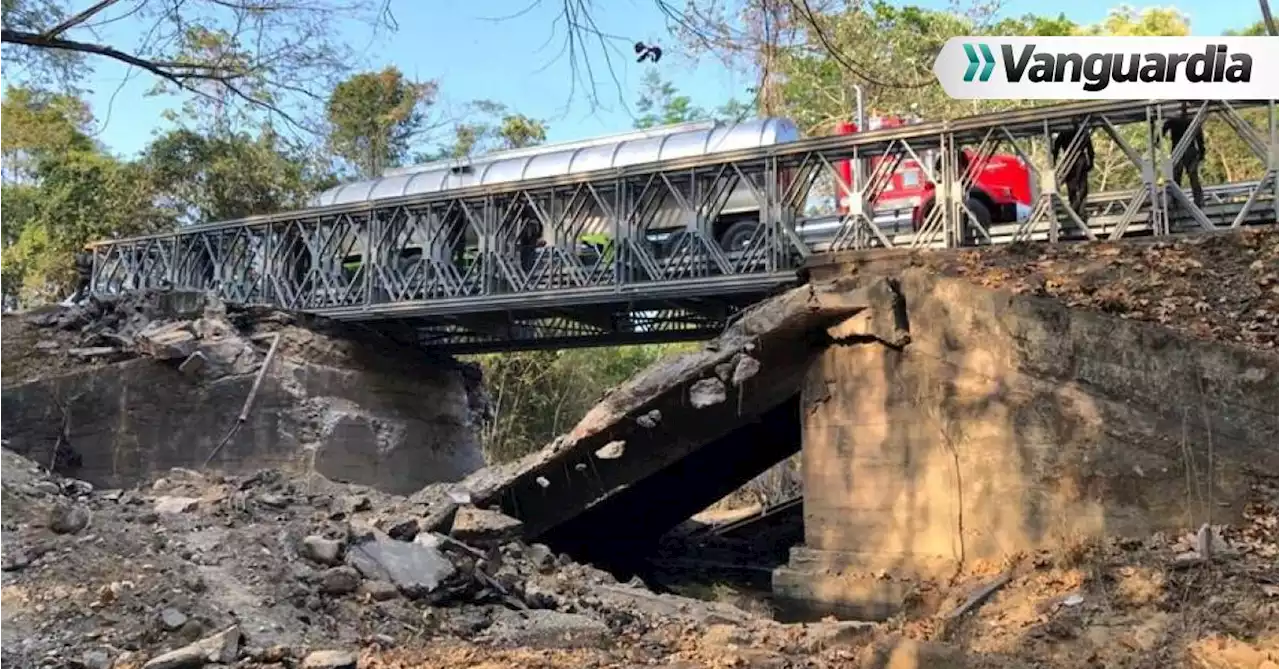 Video: En menos de 72 horas Ejército habilitó puente derribado por el Eln en Cesar