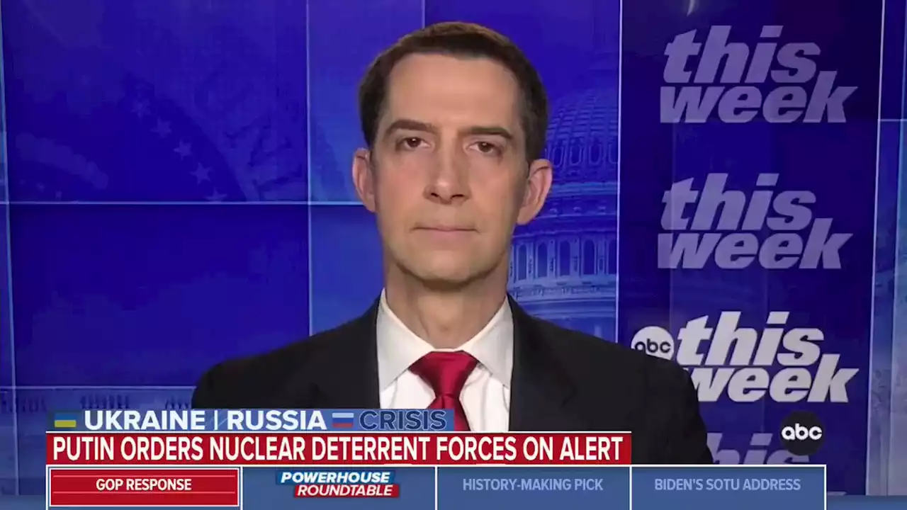 GOP Sen. Tom Cotton won't condemn Trump's praise of Putin