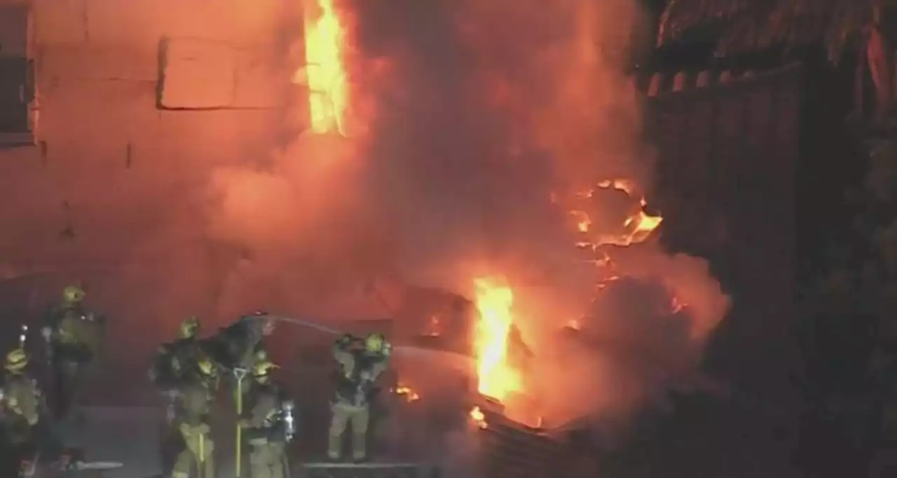 Massive Fire Tears Through Vacant Sherman Oaks Home