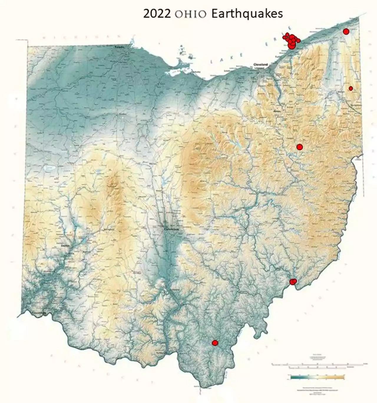 What caused an unusual series of earthquakes in Lake Erie this year?