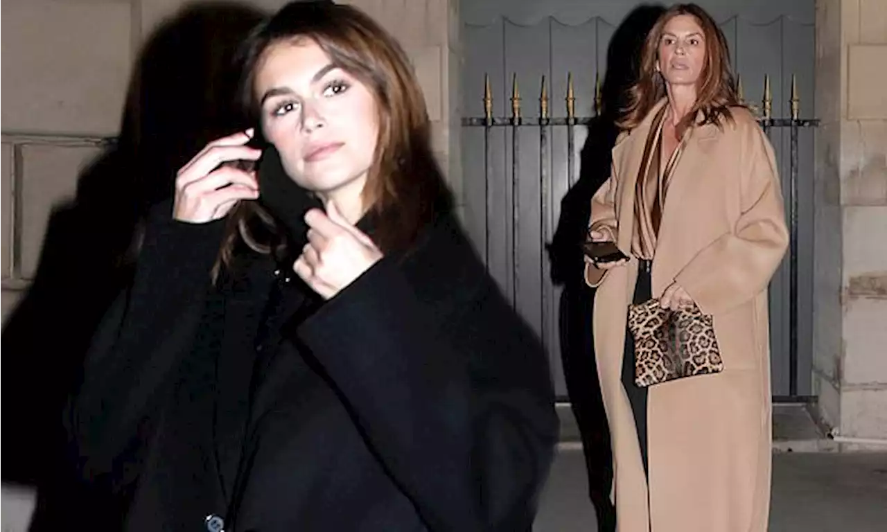 Cindy Crawford, 56, and daughter Kaia Gerber, 20 step out in Paris