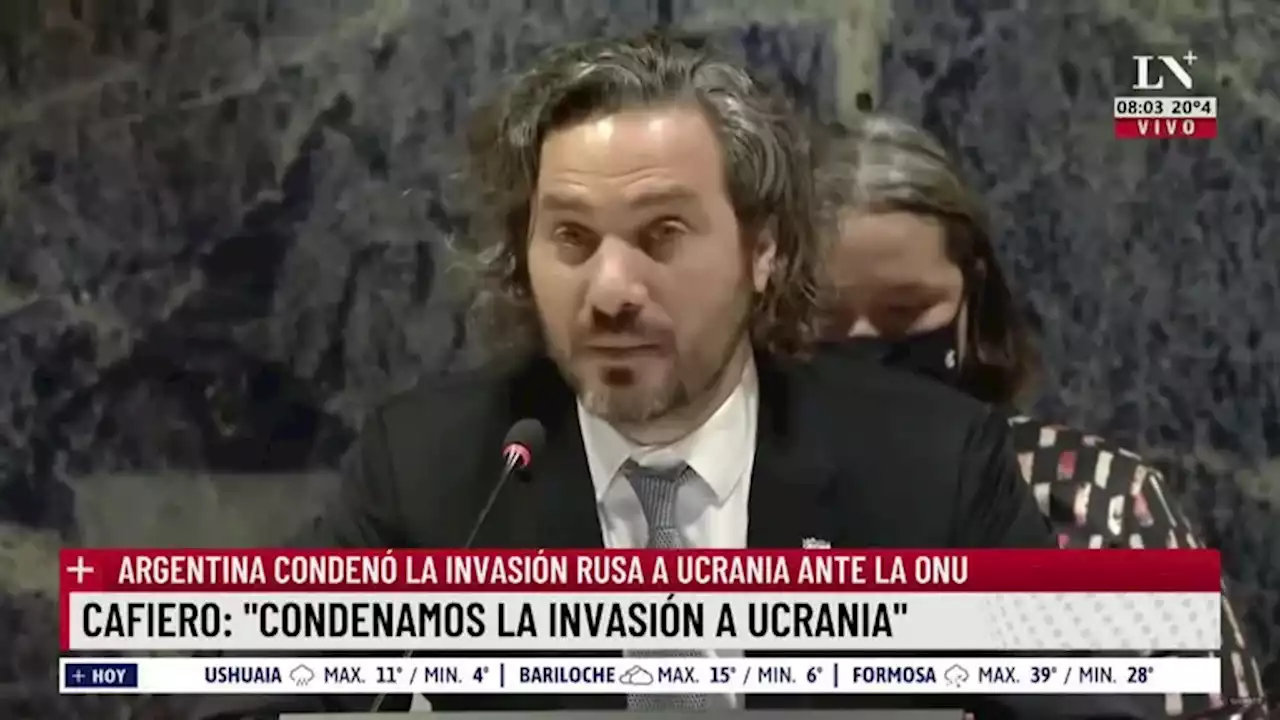 Santiago Cafiero, ante la ONU: “La Argentina condena la invasión a Ucrania”