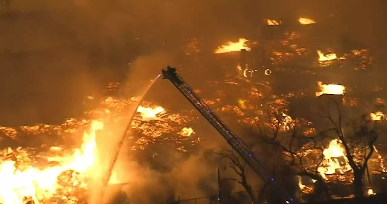 Firefighters Battle Pallet Yard Fire in Riverside