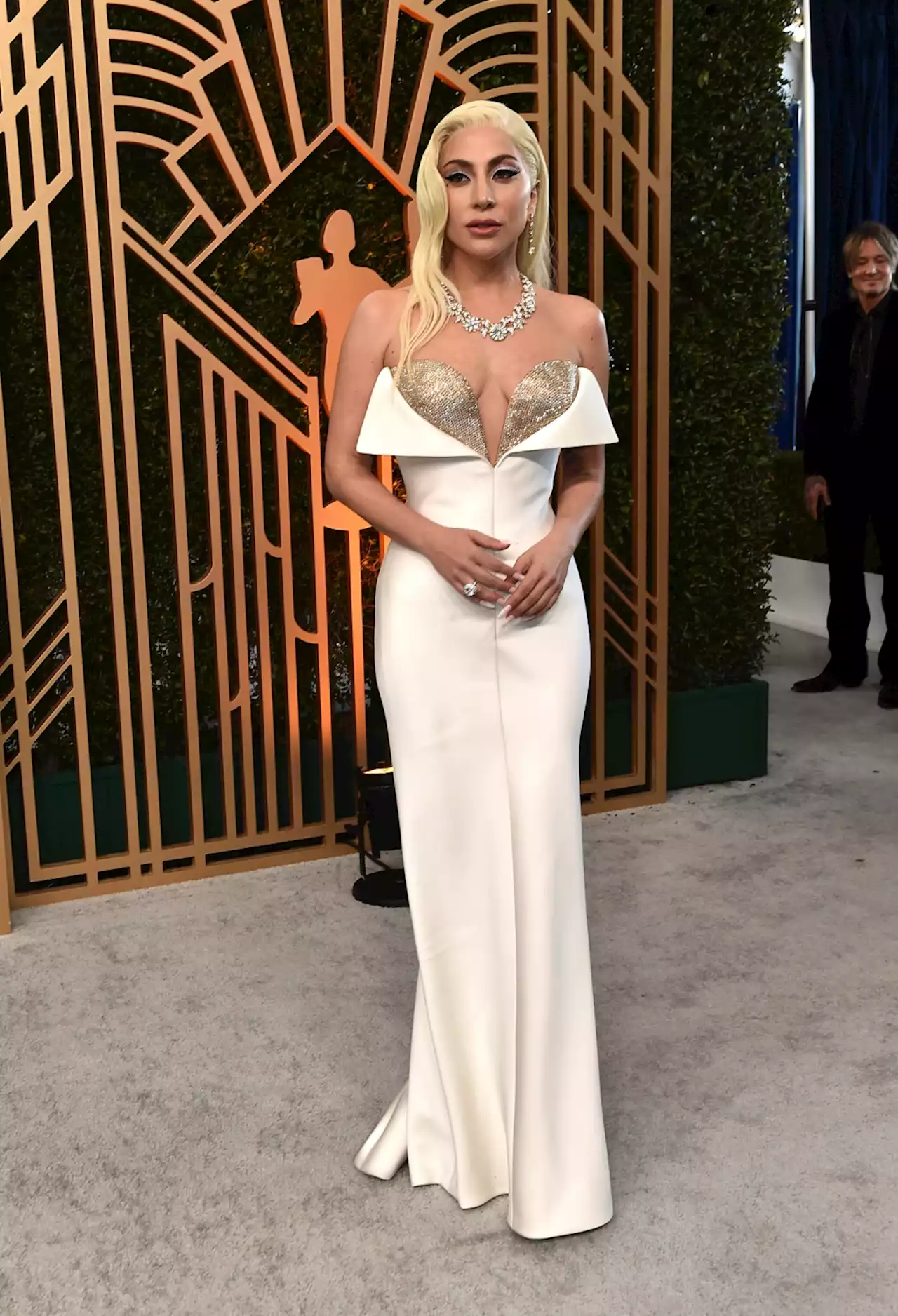 Lady Gaga Dazzles in Armani Privé at 2022 SAG Awards