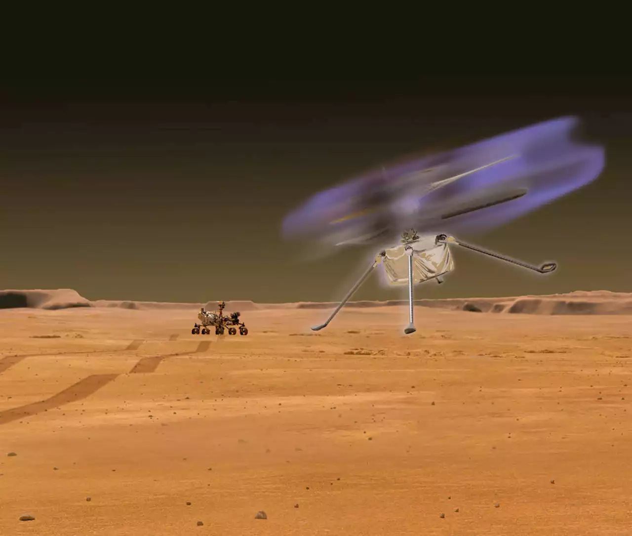 Glowing Helicopters on Mars - Universe Today